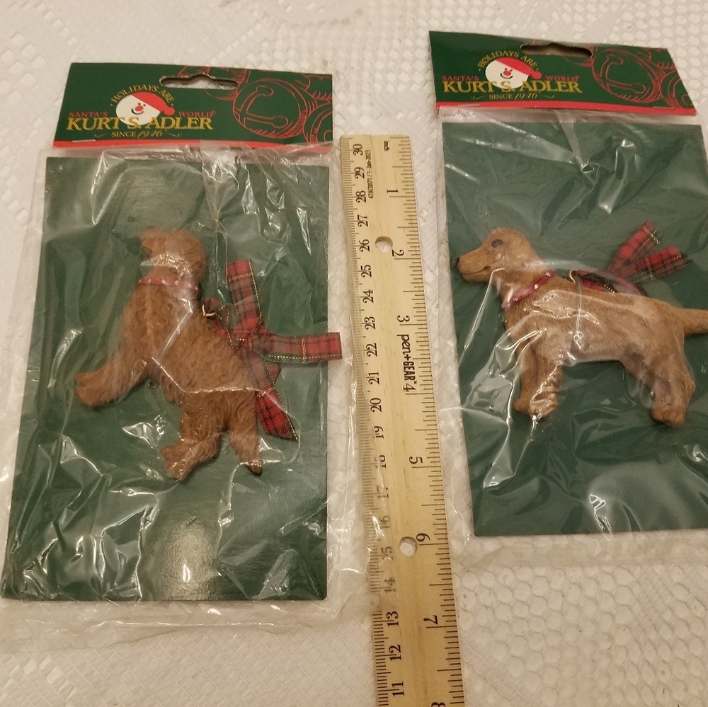 Set of 3 Kurt Adler Dandy Dogs Holiday Christmas Ornaments - Picture 8 of 11